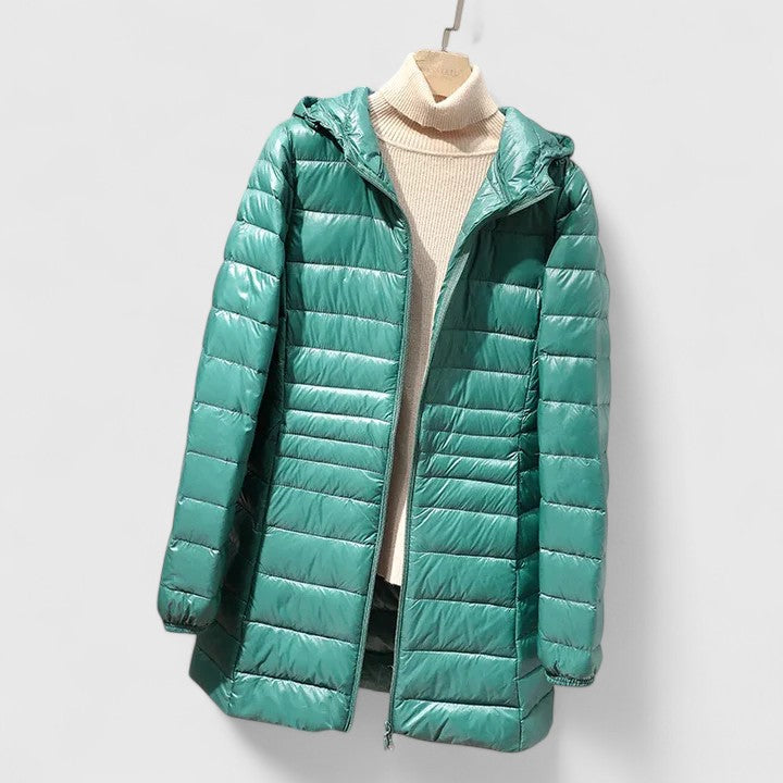 Colette | Women's Long Lightweight Hooded Puffer Jacket