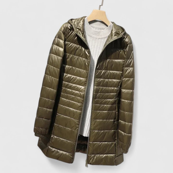 Colette | Women's Long Lightweight Hooded Puffer Jacket