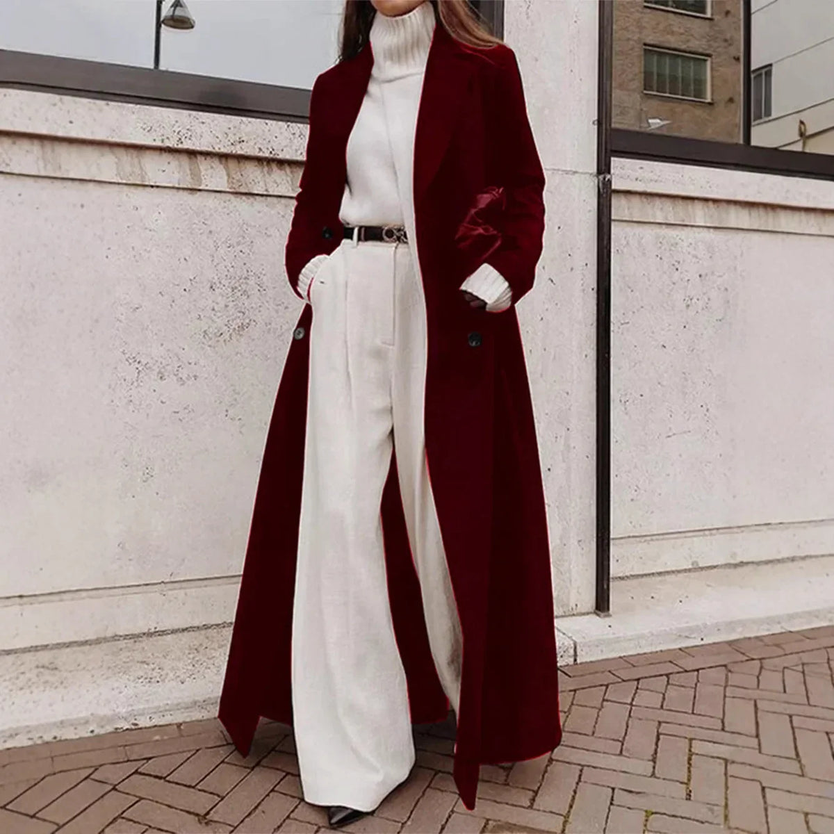 Isadora | Women’s Long Double Breasted Maxi Coat