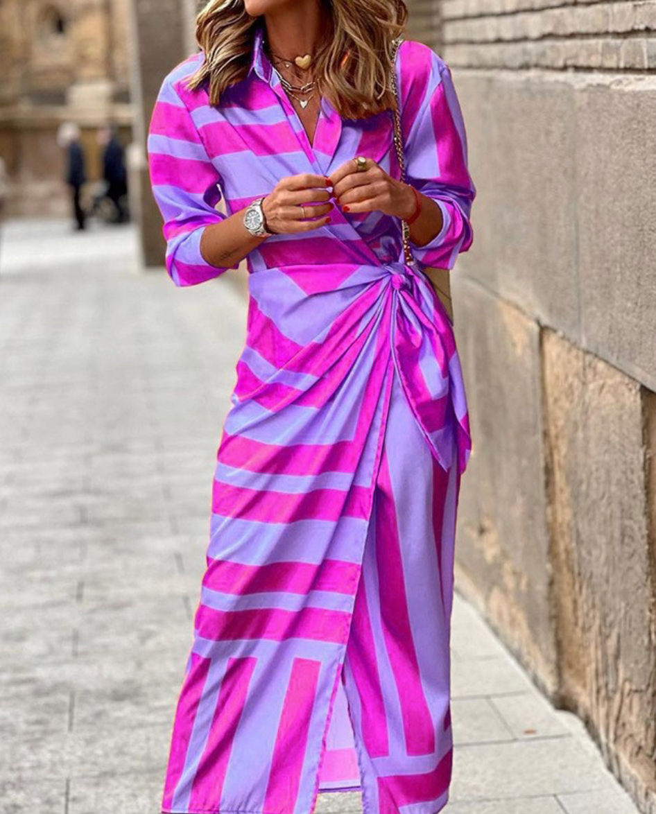 Printed Wrap Summer Dress