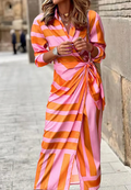 Printed Wrap Summer Dress