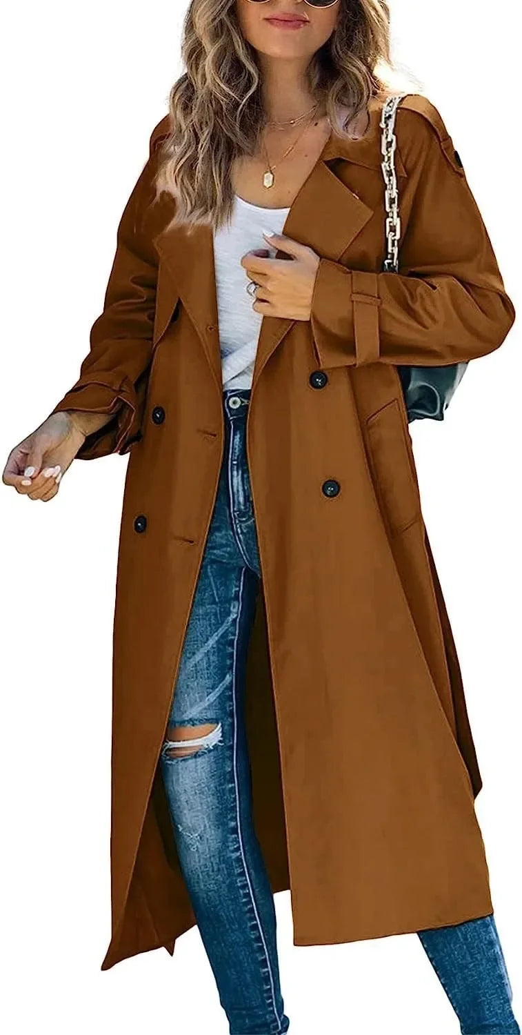 Lavinia | Women’s Double Breasted Long Trench Coat