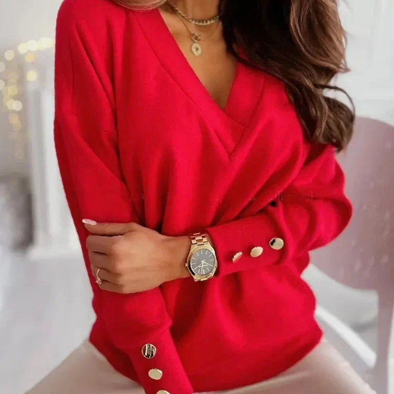 Cordelia | Women’s Deep V Neck Oversized Sweater