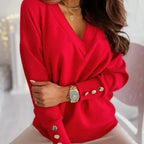 Cordelia | Women’s Deep V Neck Oversized Sweater