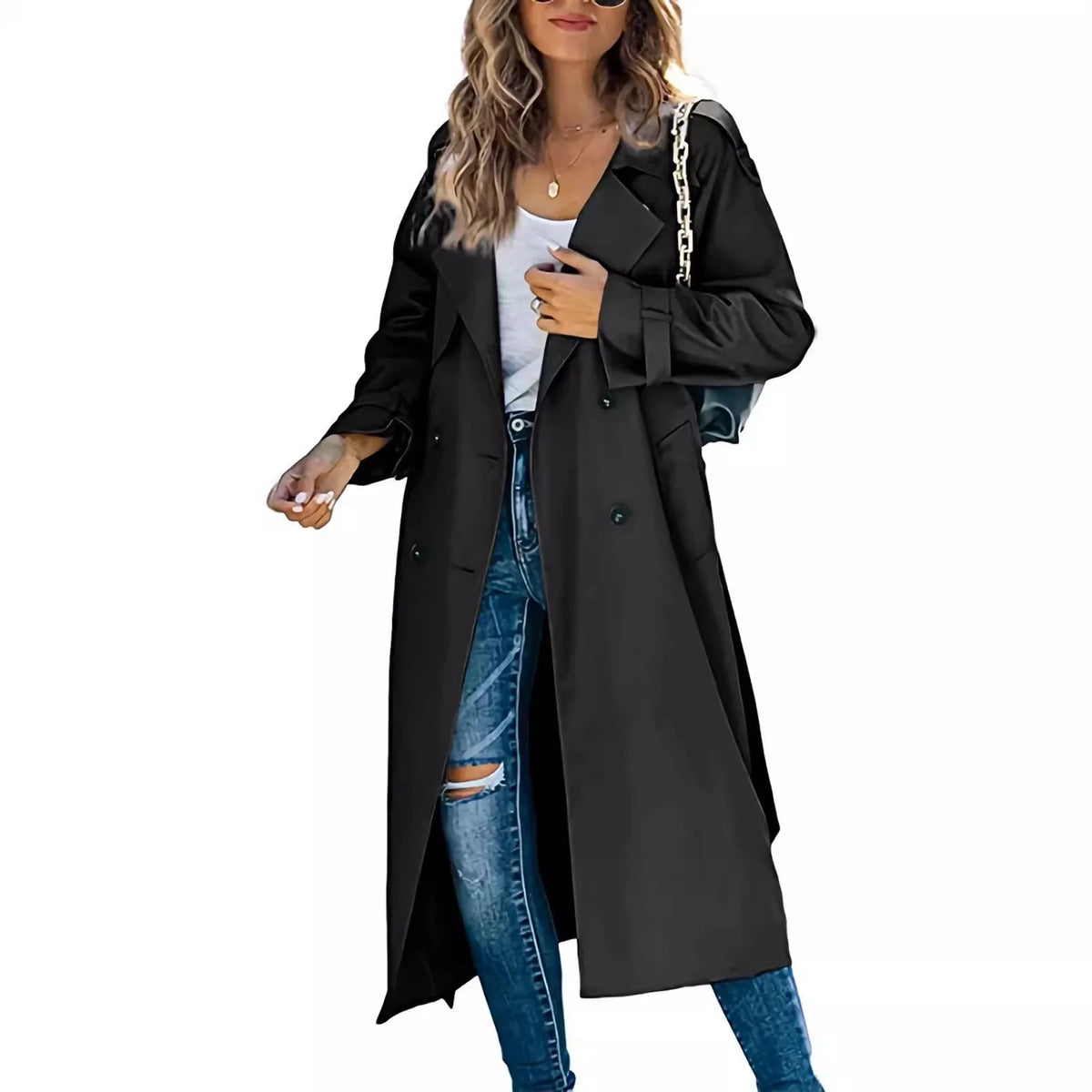 Lavinia | Women’s Double Breasted Long Trench Coat