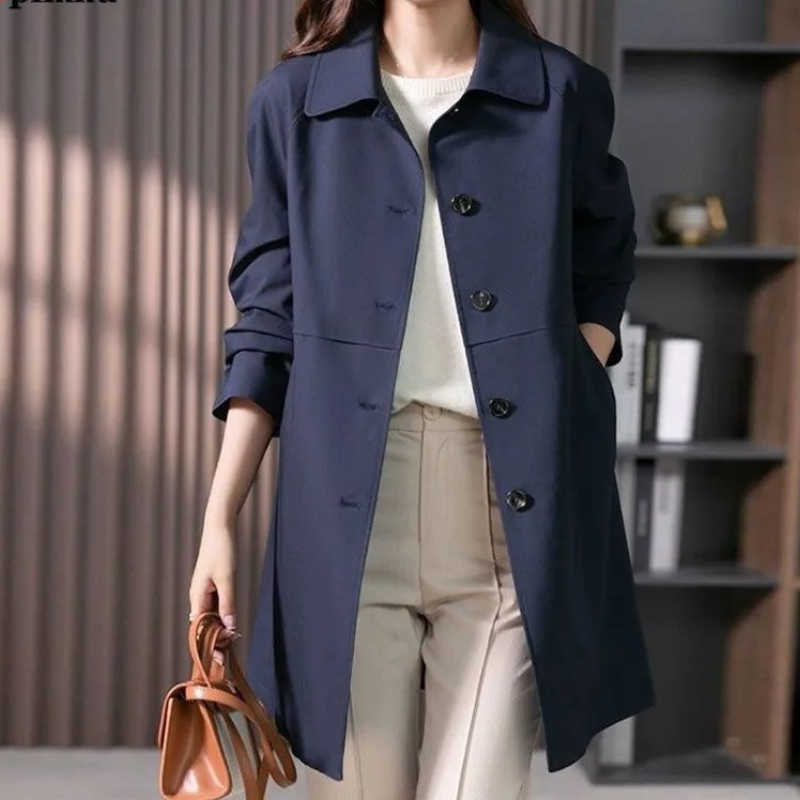 Margaux | Women's Classic Button-Front Trench Coat