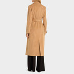 Rosalind | Women's Long Belted Wrap Coat with Notch Lapels