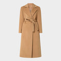 Rosalind | Women's Long Belted Wrap Coat with Notch Lapels