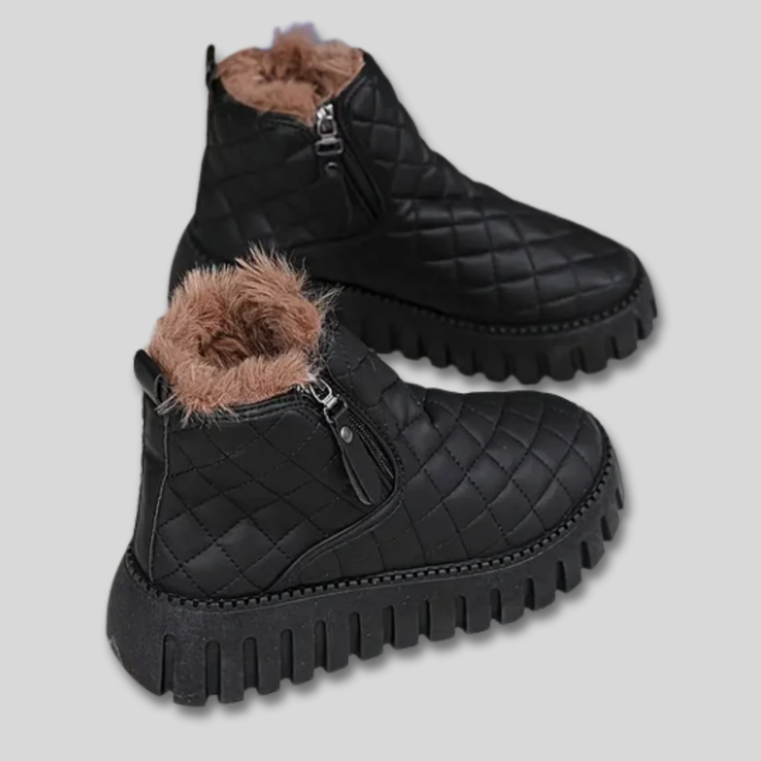 Wynonna | Women's Platform Winter Boots with a Quilted, Puffer-Style Upper