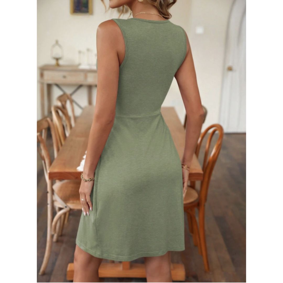 Twisted Comfort Midi Summer Dress