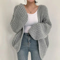 Perpetua | Women's Chunky Knit Cardigan with Oversized Balloon Sleeves