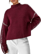 Isadora | Women's Cropped Mock Neck Ribbed Sweater