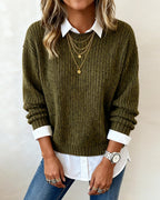 Hayden | Women’s Collared Crew Neck Sweater