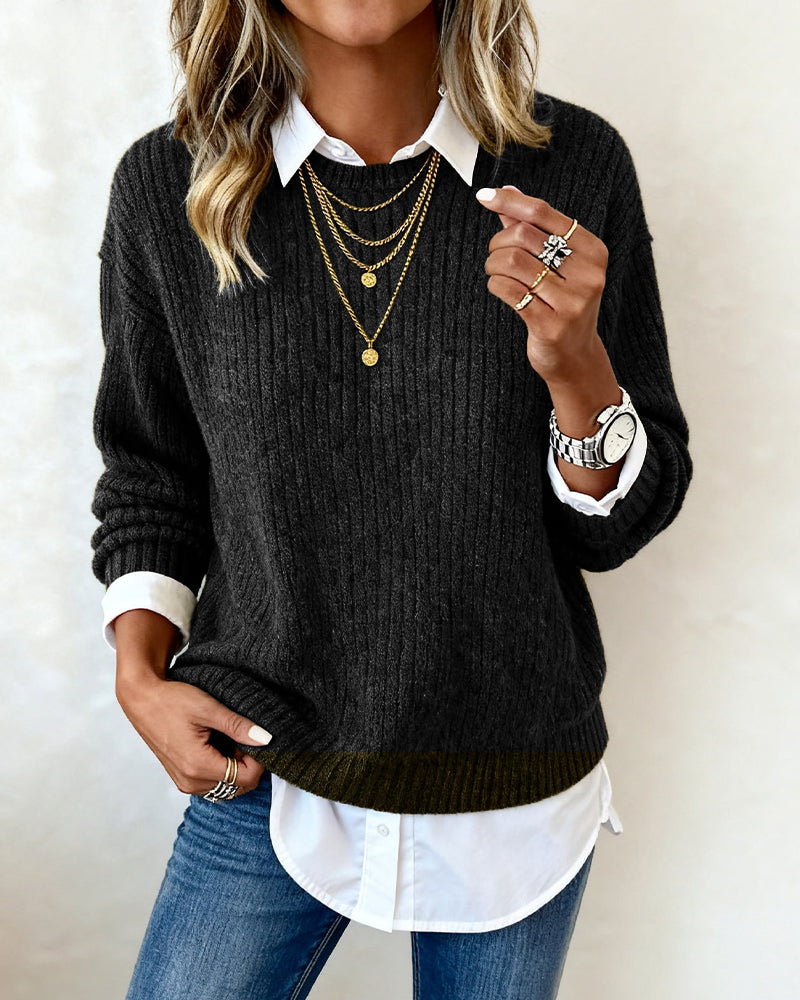 Hayden | Women’s Collared Crew Neck Sweater