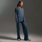 Teagan | Women’s Collared Sweater and Wide Leg Pants Set