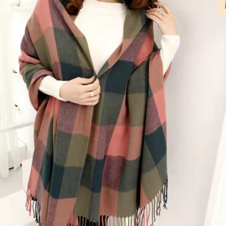Gabriella | Women’s Multi Check Tassel Scarf