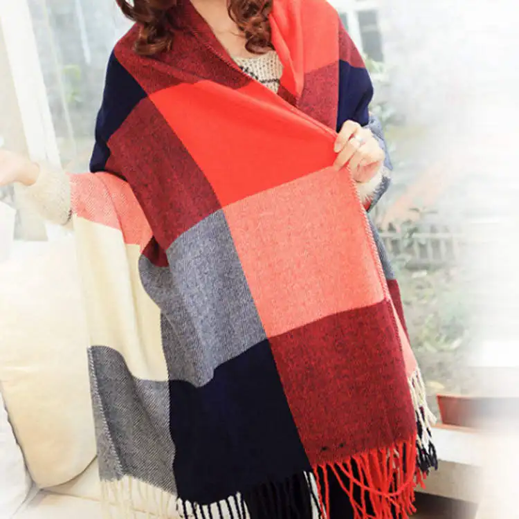 Gabriella | Women’s Multi Check Tassel Scarf