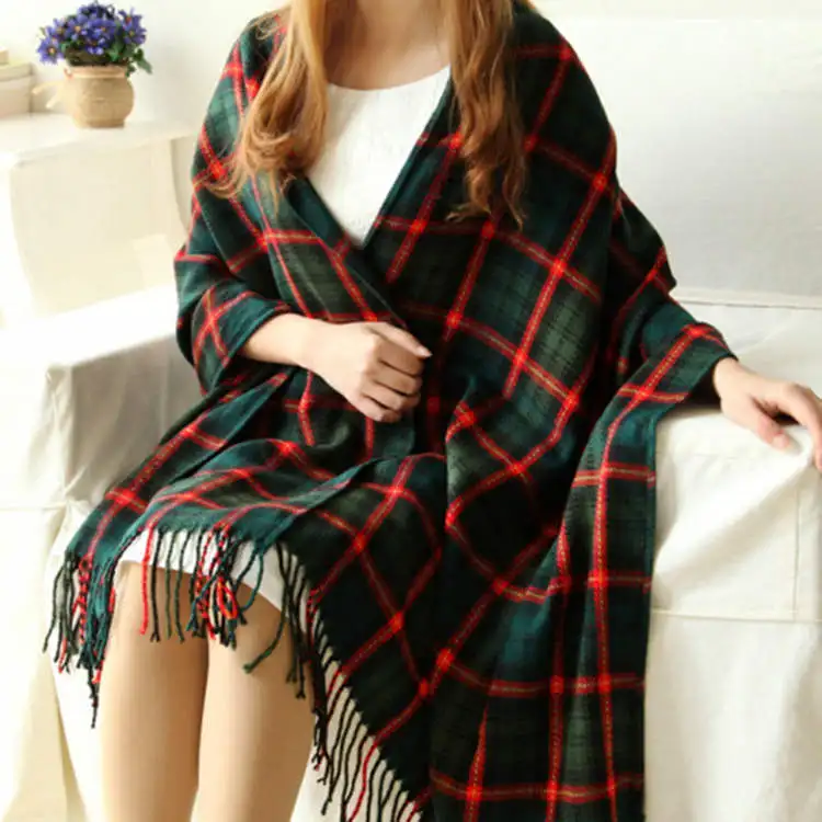 Gabriella | Women’s Multi Check Tassel Scarf