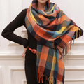 Gabriella | Women’s Multi Check Tassel Scarf