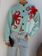 Wren | Women's Octopus Graphic Print Button Cardigan