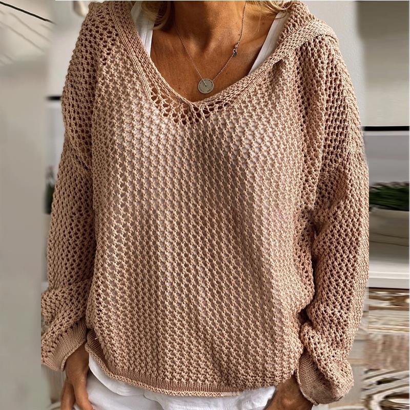 Emberlynn | Women's Open Weave Crochet Hoodie Sweater