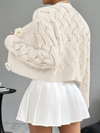 Marigold | Women's Crochet Knit Cardigan with Floral Buttons
