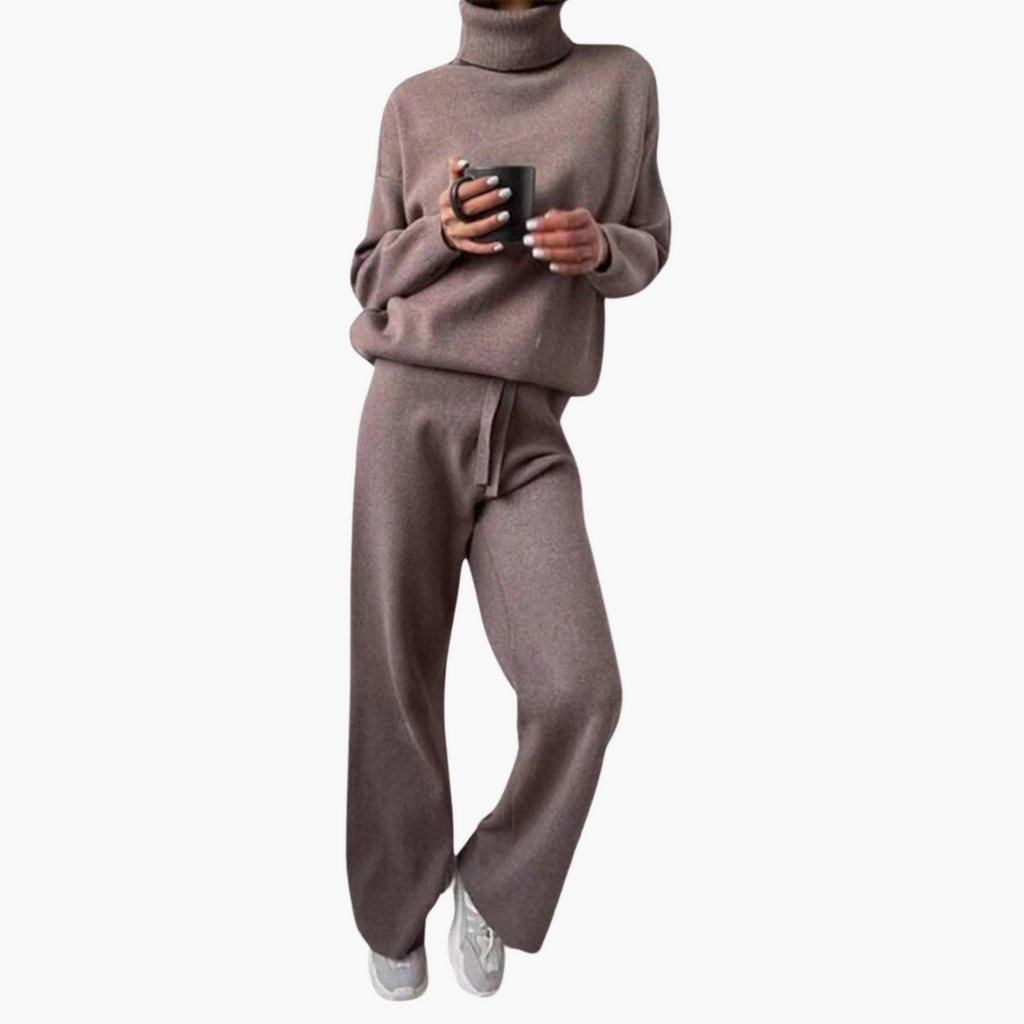 Sabrina | Women's Turtleneck Sweater Loungewear Set with Drawstring Pants