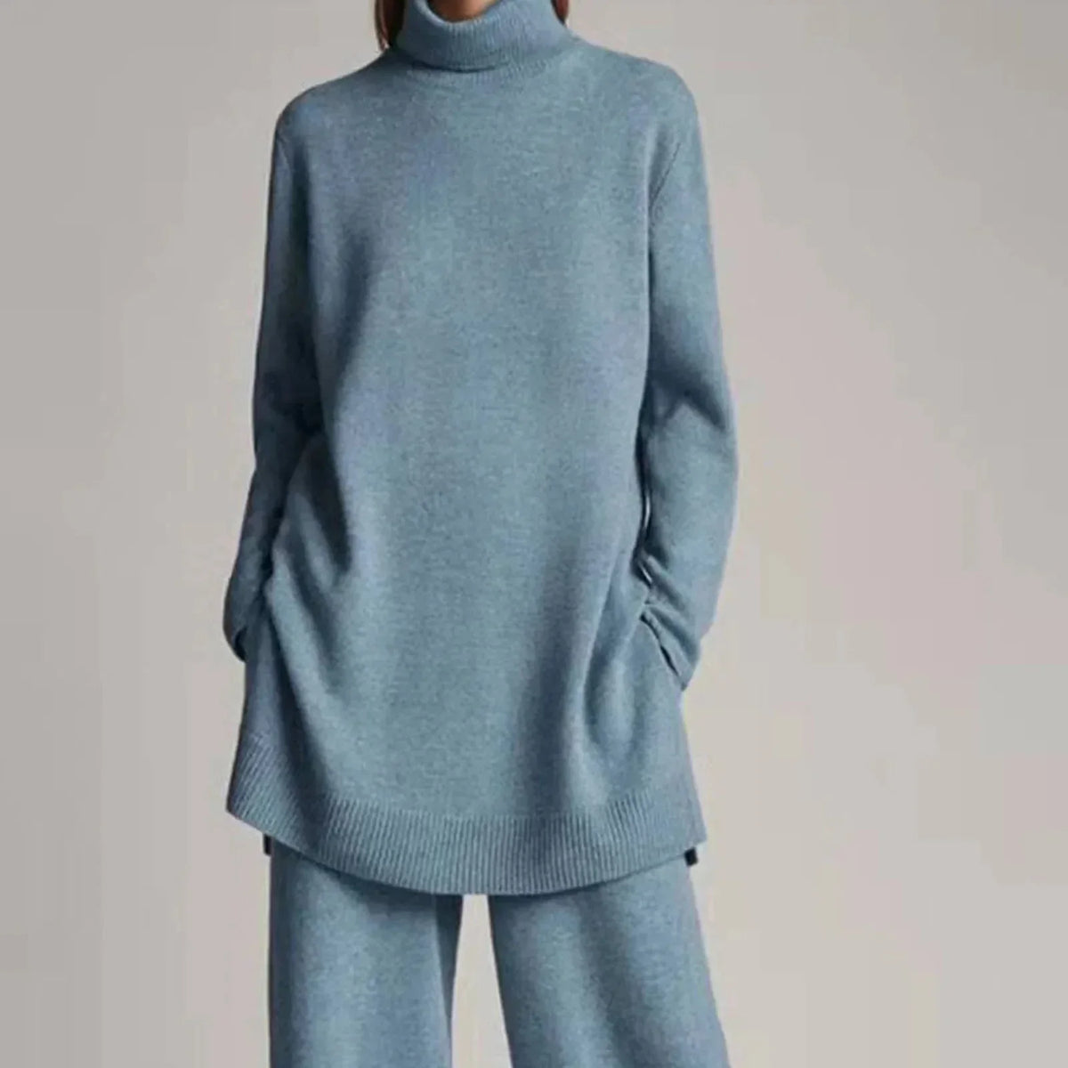 Marguerite | Women's Turtleneck Sweater and Wide Leg Pants Set