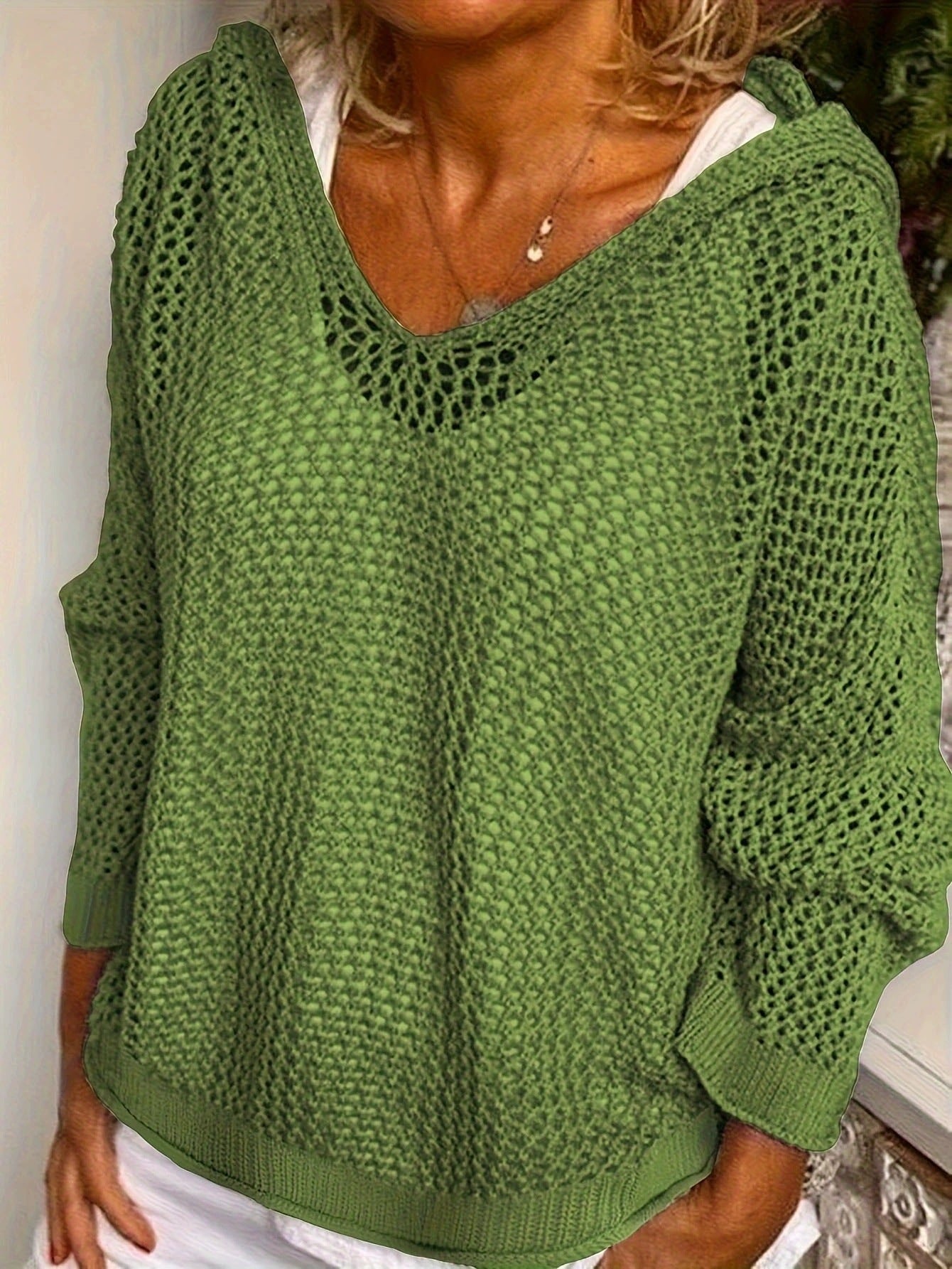 Emberlynn | Women's Open Weave Crochet Hoodie Sweater