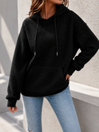 Persephone | Women's Textured Waffle Knit Pullover Hoodie