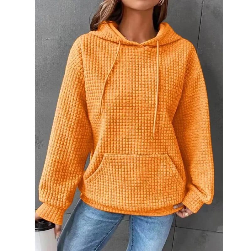 Persephone | Women's Textured Waffle Knit Pullover Hoodie
