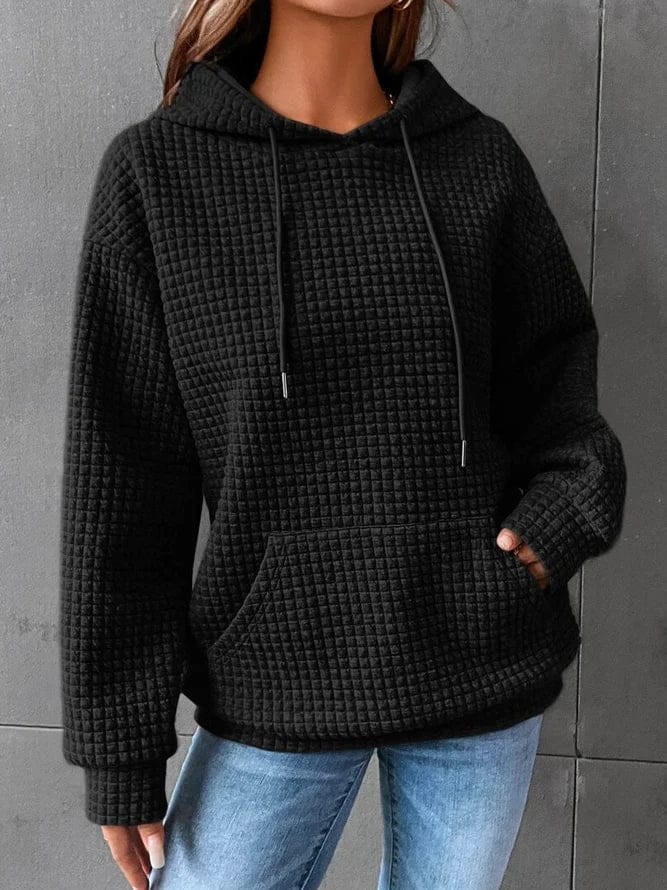 Persephone | Women's Textured Waffle Knit Pullover Hoodie