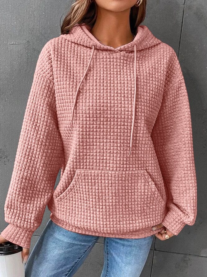 Persephone | Women's Textured Waffle Knit Pullover Hoodie