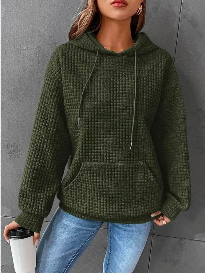 Persephone | Women's Textured Waffle Knit Pullover Hoodie