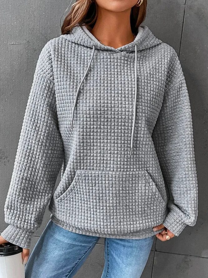 Persephone | Women's Textured Waffle Knit Pullover Hoodie