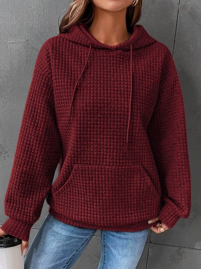 Persephone | Women's Textured Waffle Knit Pullover Hoodie