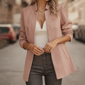 Marceline | Herringbone Tweed Blazer for Women in Pink