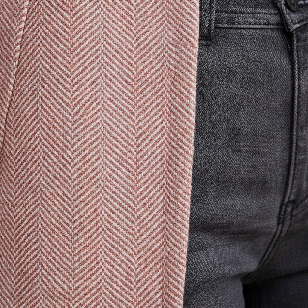 Marceline | Herringbone Tweed Blazer for Women in Pink