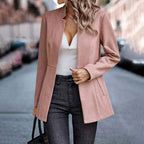 Marceline | Herringbone Tweed Blazer for Women in Pink