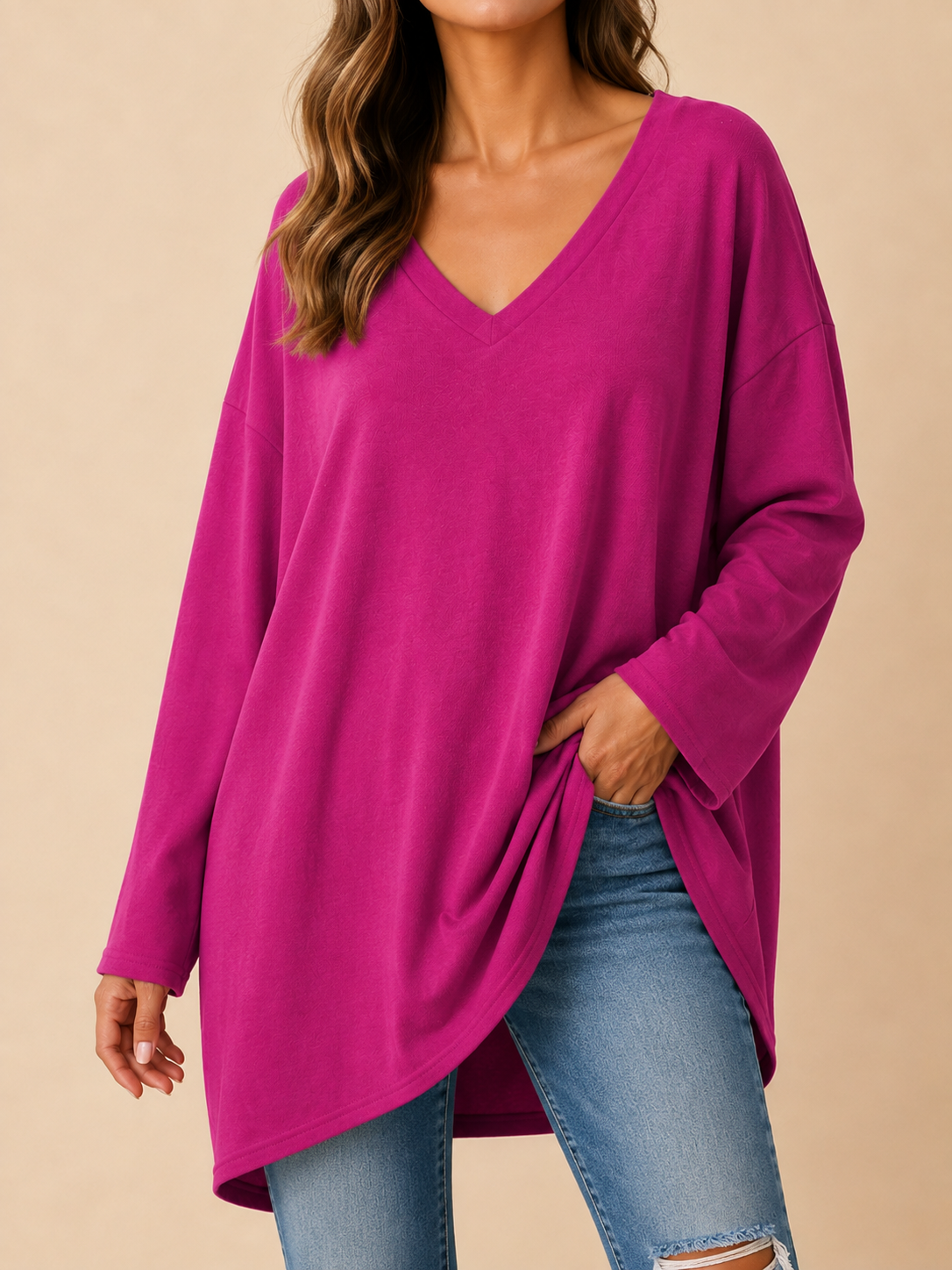 Wilhelmina | An Oversized V-Neck Tunic Top, Made for Women