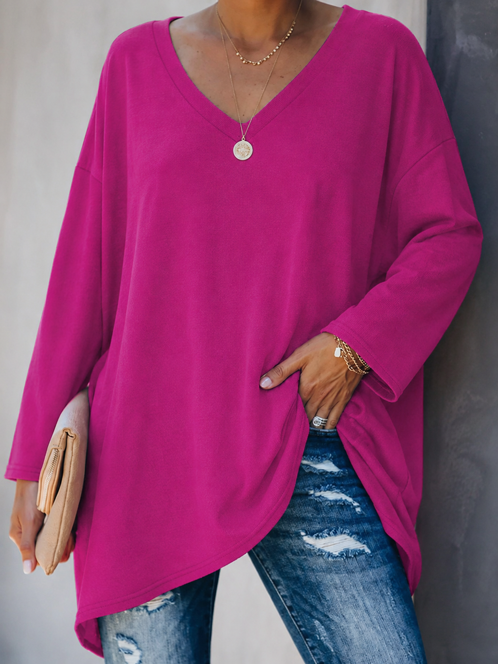 Wilhelmina | An Oversized V-Neck Tunic Top, Made for Women
