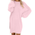 Thea | Women's Fuzzy Knit Sweater Dress