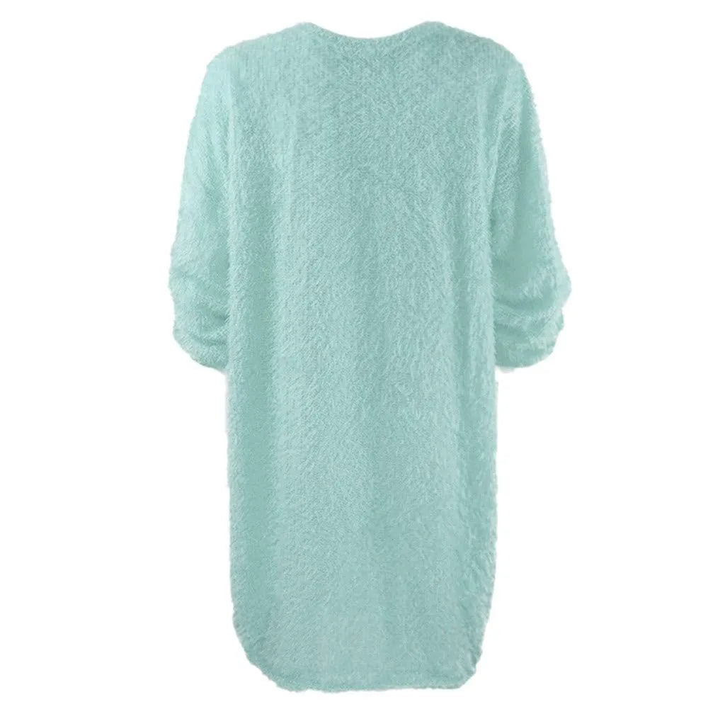 Thea | Women's Fuzzy Knit Sweater Dress