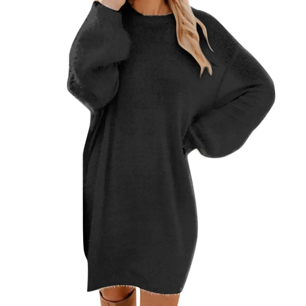 Thea | Women's Fuzzy Knit Sweater Dress