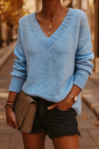 Genevra | Women's V-Neck Sweater in an Oversized Fit