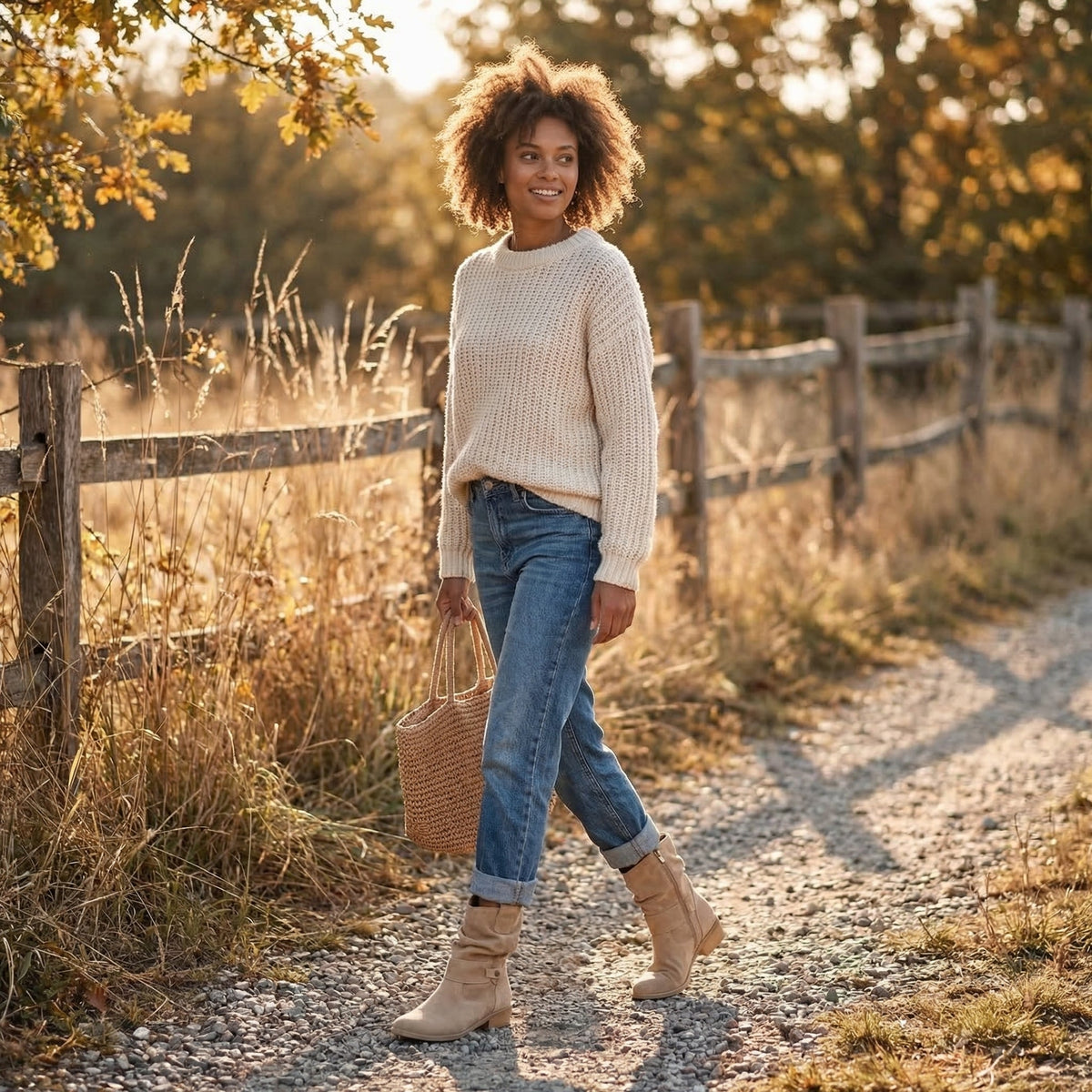 Marigold | Women's Western-Style Slouch Ankle Boots in Suede