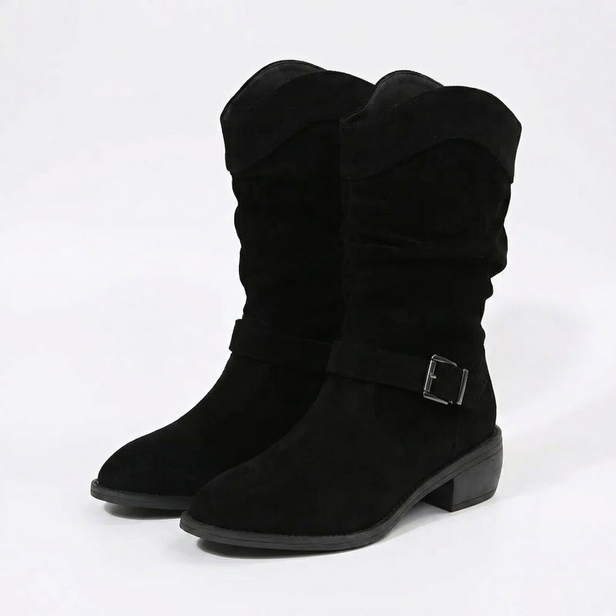 Marigold | Women's Western-Style Slouch Ankle Boots in Suede