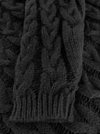Rosalind | Women's Chunky Cable Knit V-Neck Sweater in Angola Mountain Wool