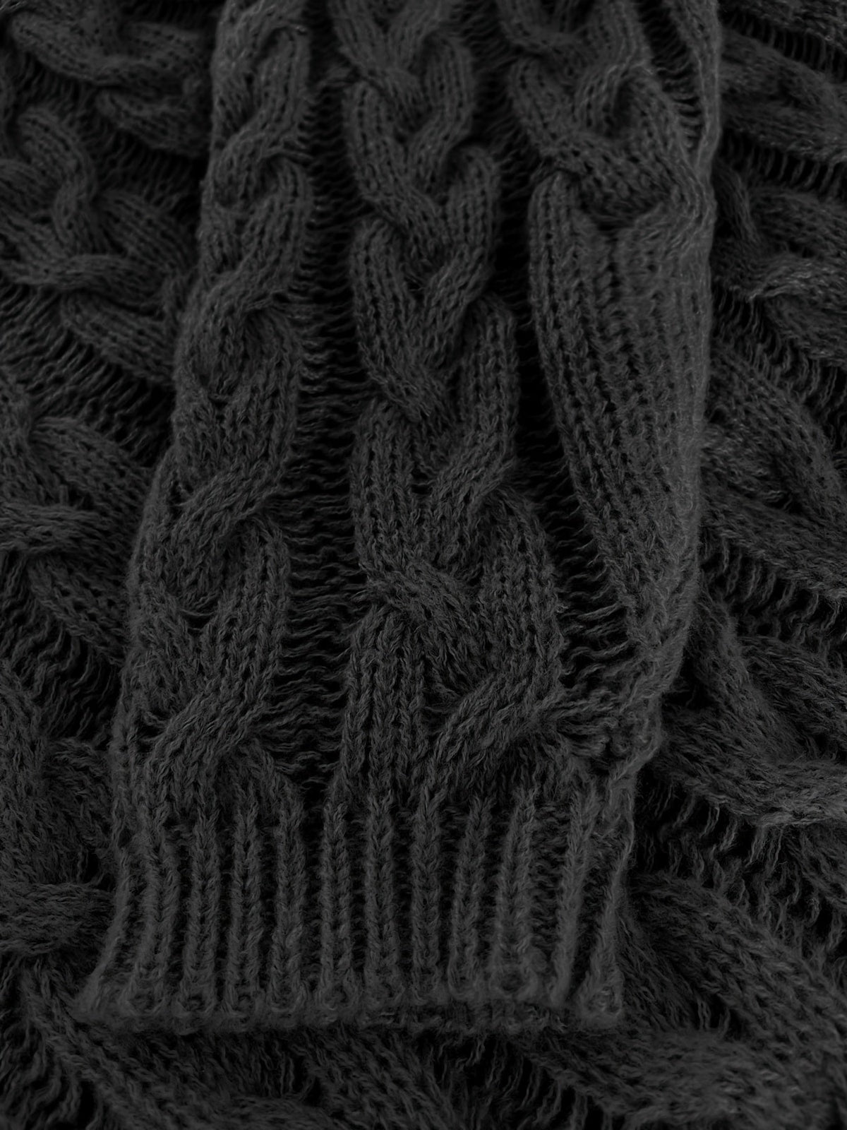 Rosalind | Women's Chunky Cable Knit V-Neck Sweater in Angola Mountain Wool