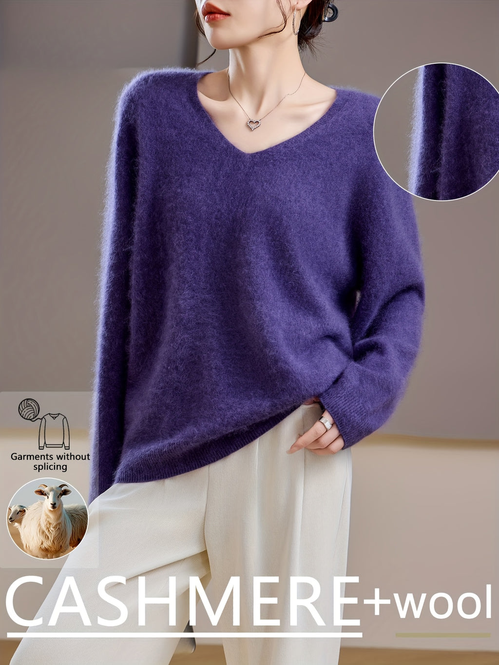 Marisol | Women's Cashmere Wool V-Neck Sweater for Cosy Autumn Layering